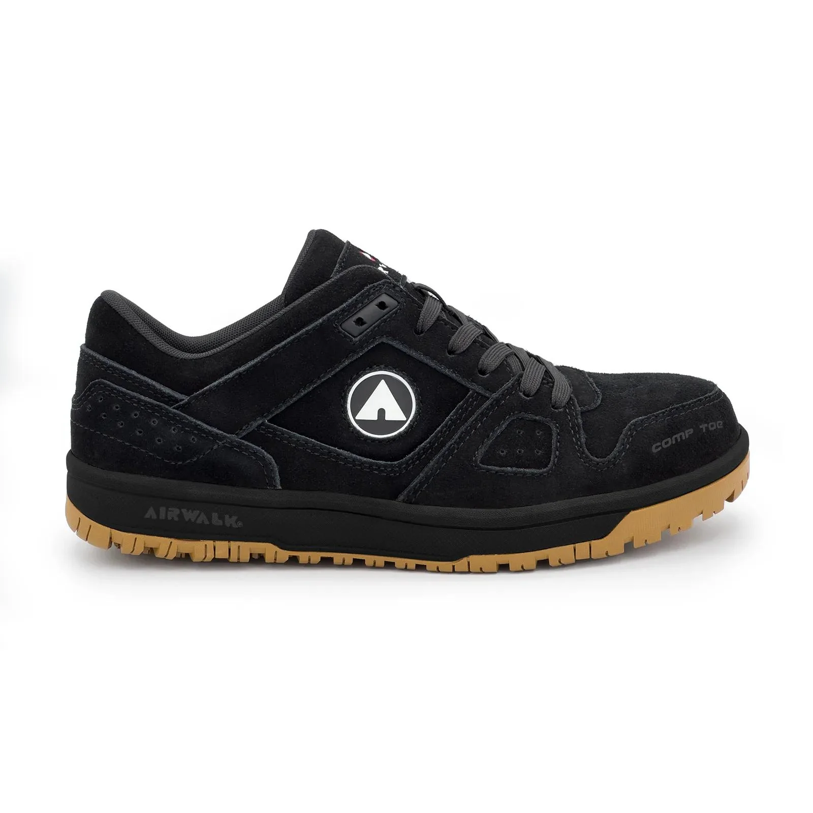 Mongo Suede Low Women’s Composite Toe Work Shoes – Black/Gum