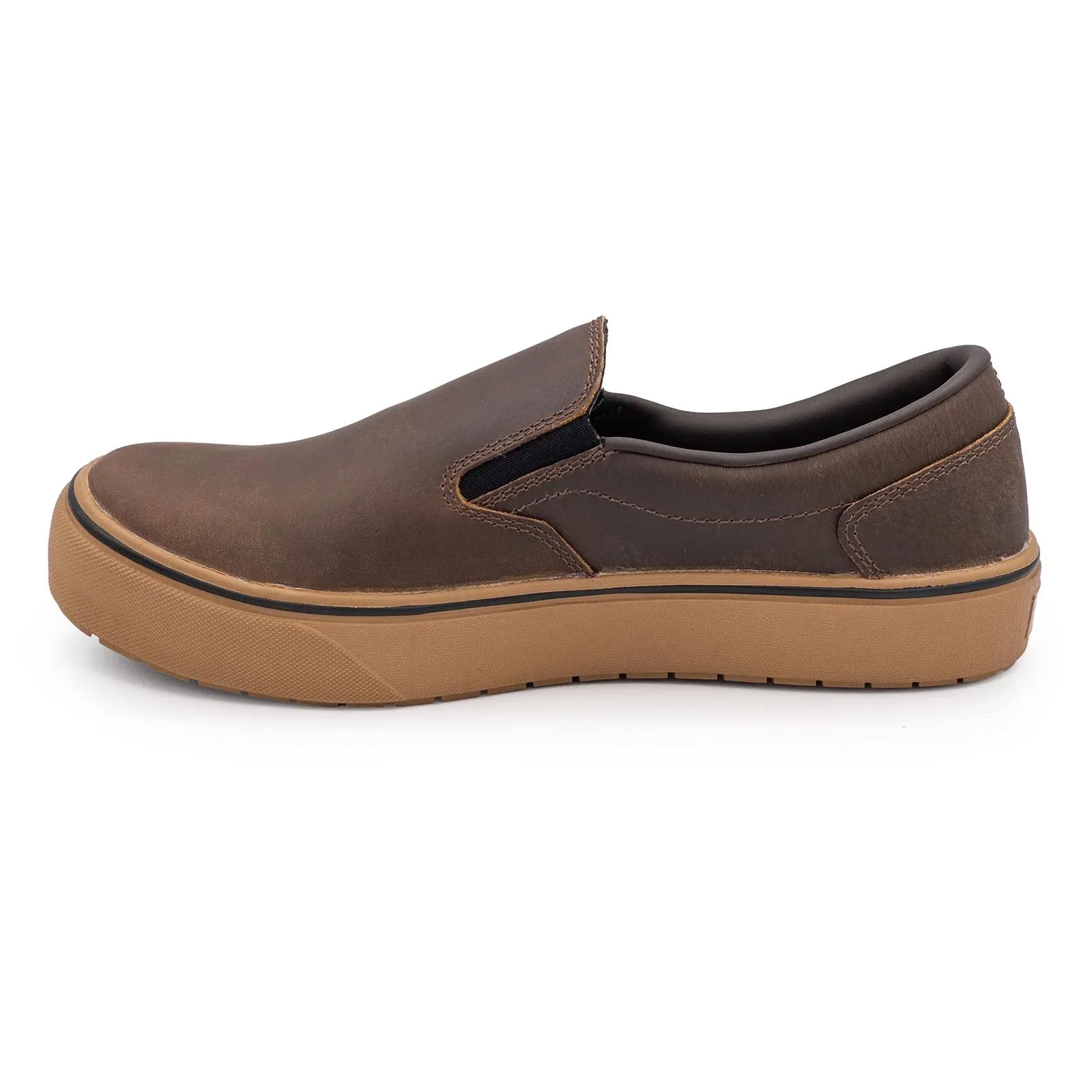 Venice Leather Slip-On Composite Toe Work Shoes – Brown/Gum - Image 7