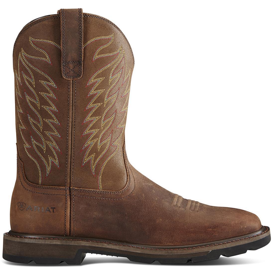Groundbreaker Steel-Toe Wide Square Toe Work Boot Brown