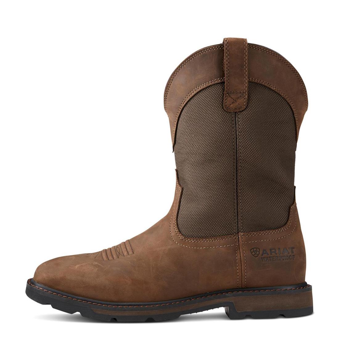 Groundbreaker Steel-Toe Waterproof Wide Square Toe Work Boot Palm Brown - Image 6
