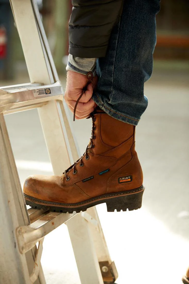 Logger Shock Shield Composite-Toe Waterproof Work Boot Copper Brown - Image 10