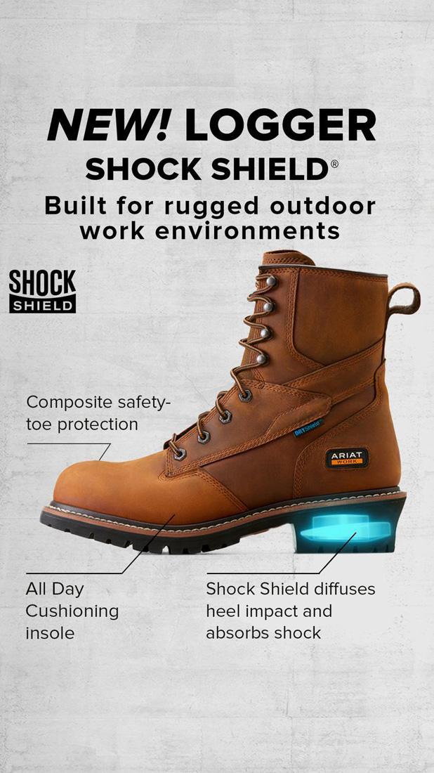 Logger Shock Shield Composite-Toe Waterproof Work Boot Copper Brown - Image 8