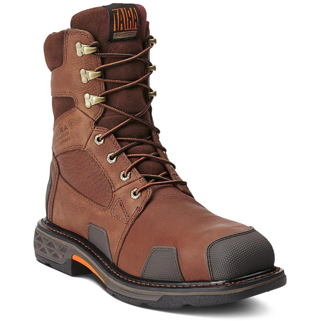 OverDrive 8 inch Composite-Toe Waterproof Wide Square Toe Work Boot Chestnut Brown - Image 2