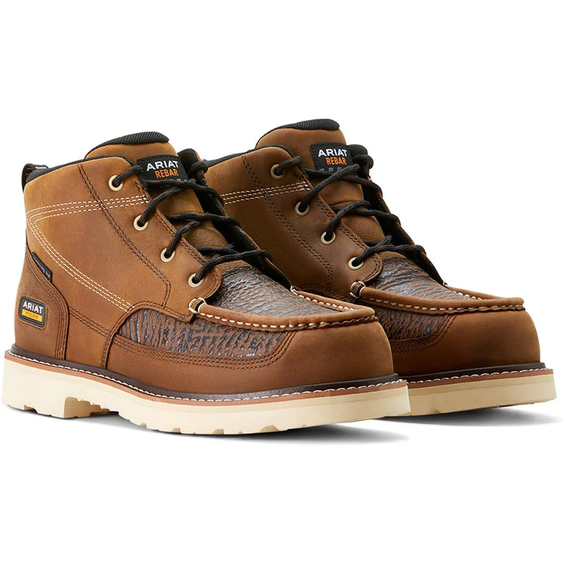 Rebar Lift Composite-Toe Chukka Work Boot Distressed Brown-Textured