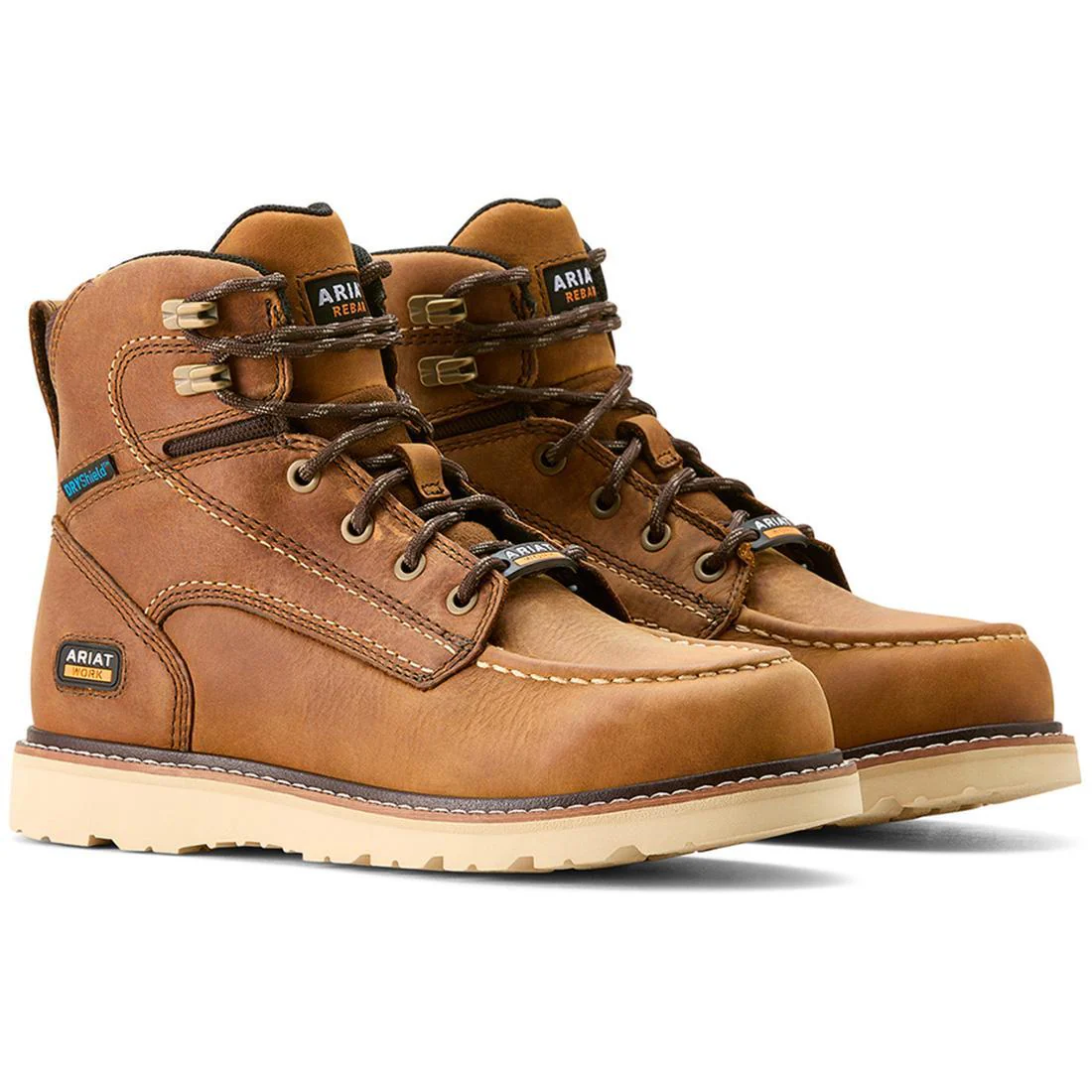 Rebar Wedge Moc Toe Women's Waterproof Work Boot - Brown