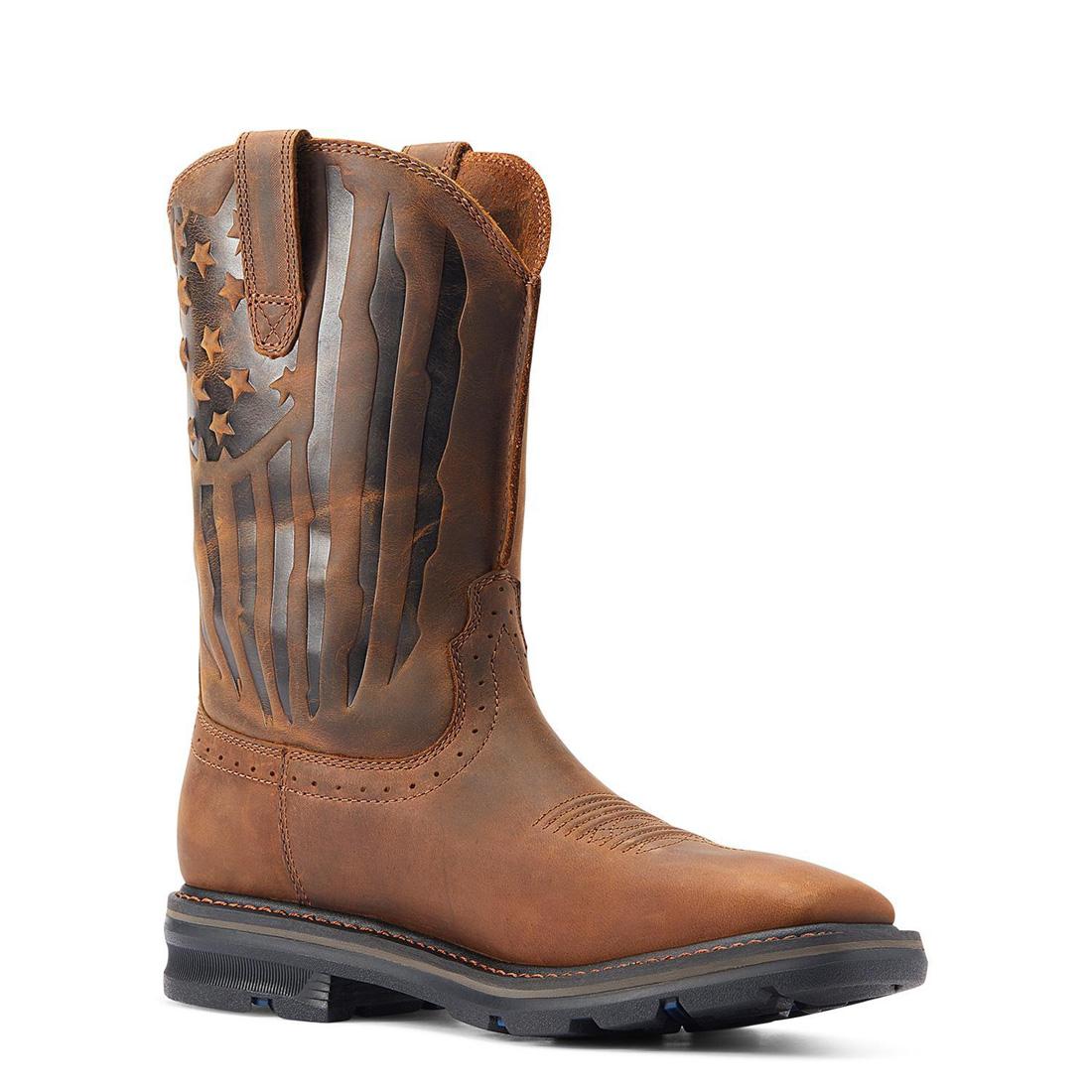 Sierra Shock Shield Patriot Soft-Toe Boot Distressed Brown - Image 2