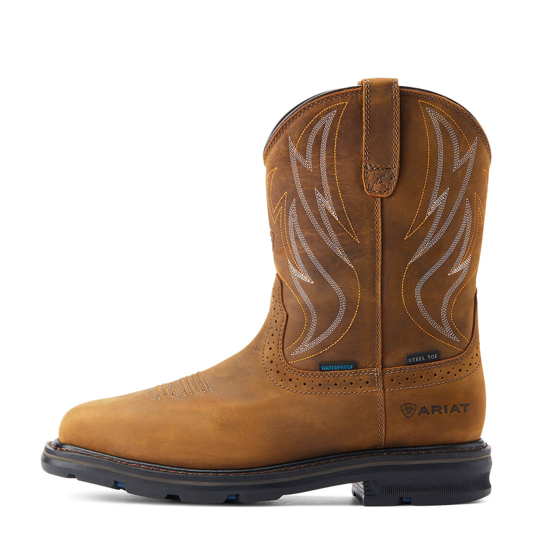 Sierra Shock Shield Steel-Toe Waterproof Work Boot Distressed Brown - Image 6