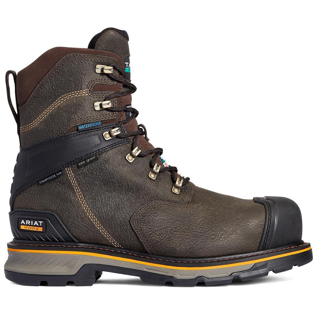 Stump Jumper CSA Glacier Grip 8 Inch Composite-Toe Waterproof 600g Work Boot Iron Coffee