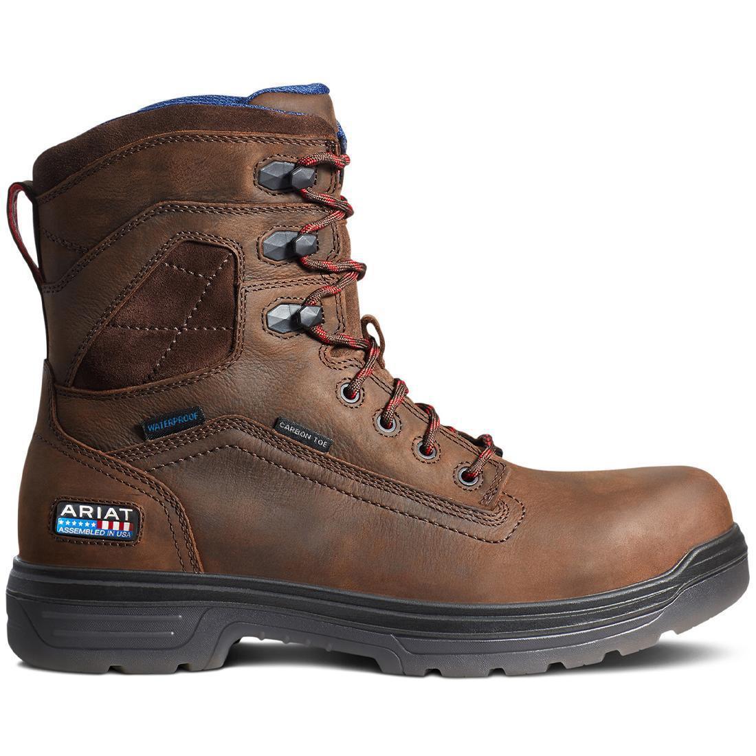 Turbo 8 inch Carbon-Toe Waterproof USA Assembled Work Boot Rich Brown
