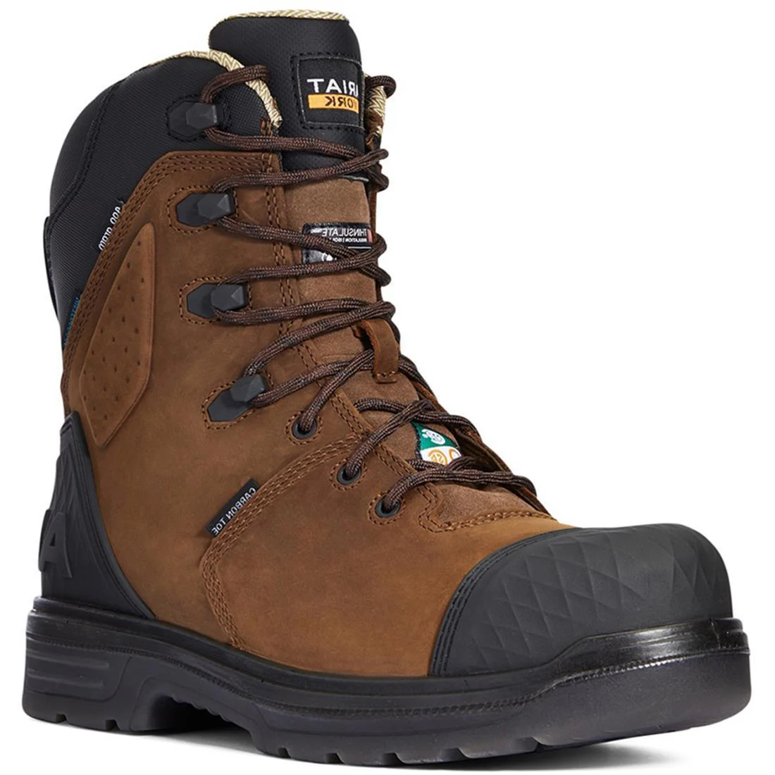 Turbo Outlaw 8 inch Carbon-Toe CSA Waterproof 400g Carbon Toe Work Boot Barley Brown - Image 2