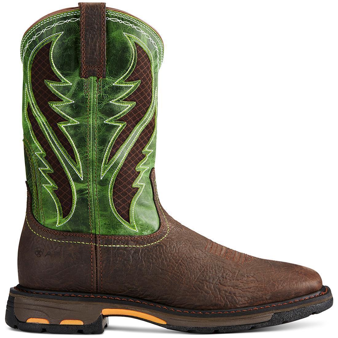 WorkHog VentTEK Composite-Toe Wide Square Toe Work Boot Bruin Brown