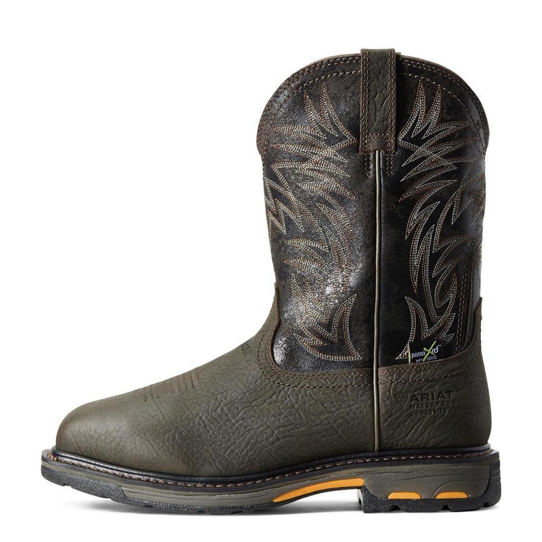 WorkHog Composite-Toe Waterproof MetGuard Wide Square Toe Work Boot Bruin Brown - Image 6