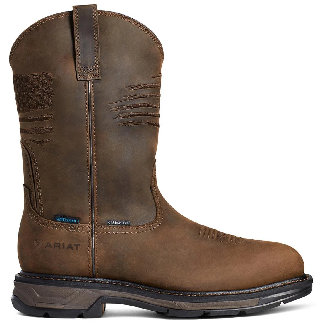WorkHog XT Patriot Waterproof Carbon Toe Work Boot Distressed Brown