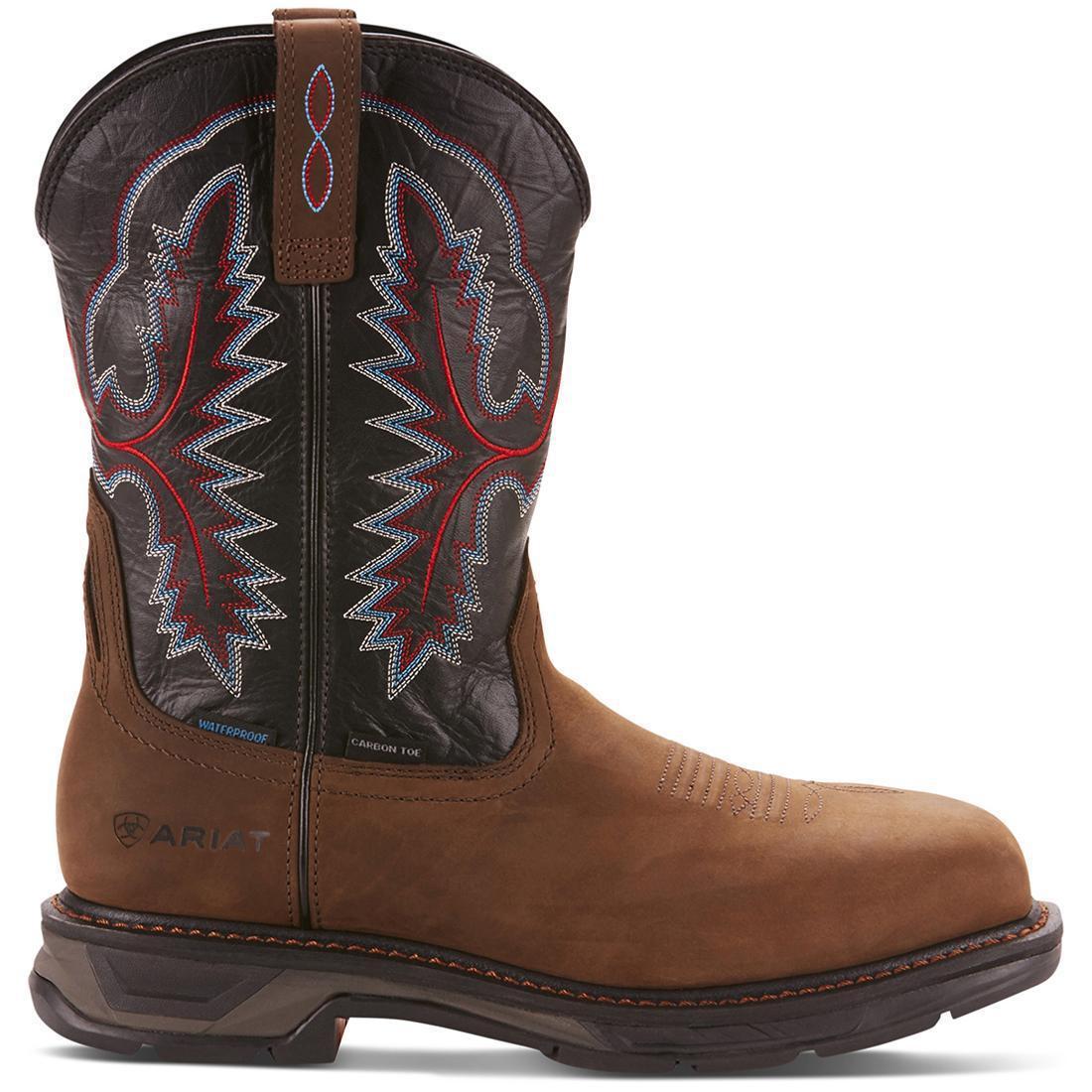 WorkHog XT Wide Square Toe Waterproof Carbon Toe Work Boot Oily Distressed Brown