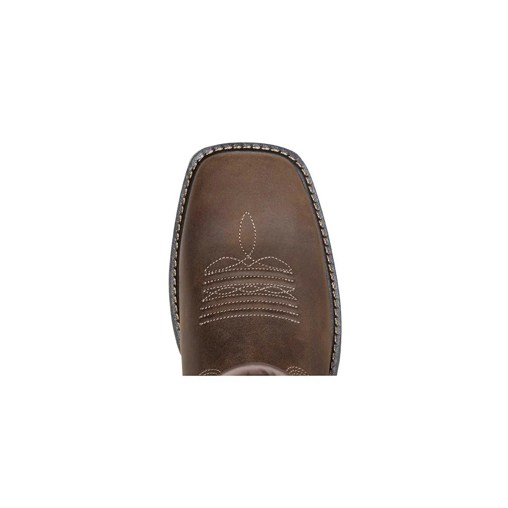 11" Montana Steel-Toe Water Resistant Square Toe Wellington Pull-On Work Boot Brown - Image 8