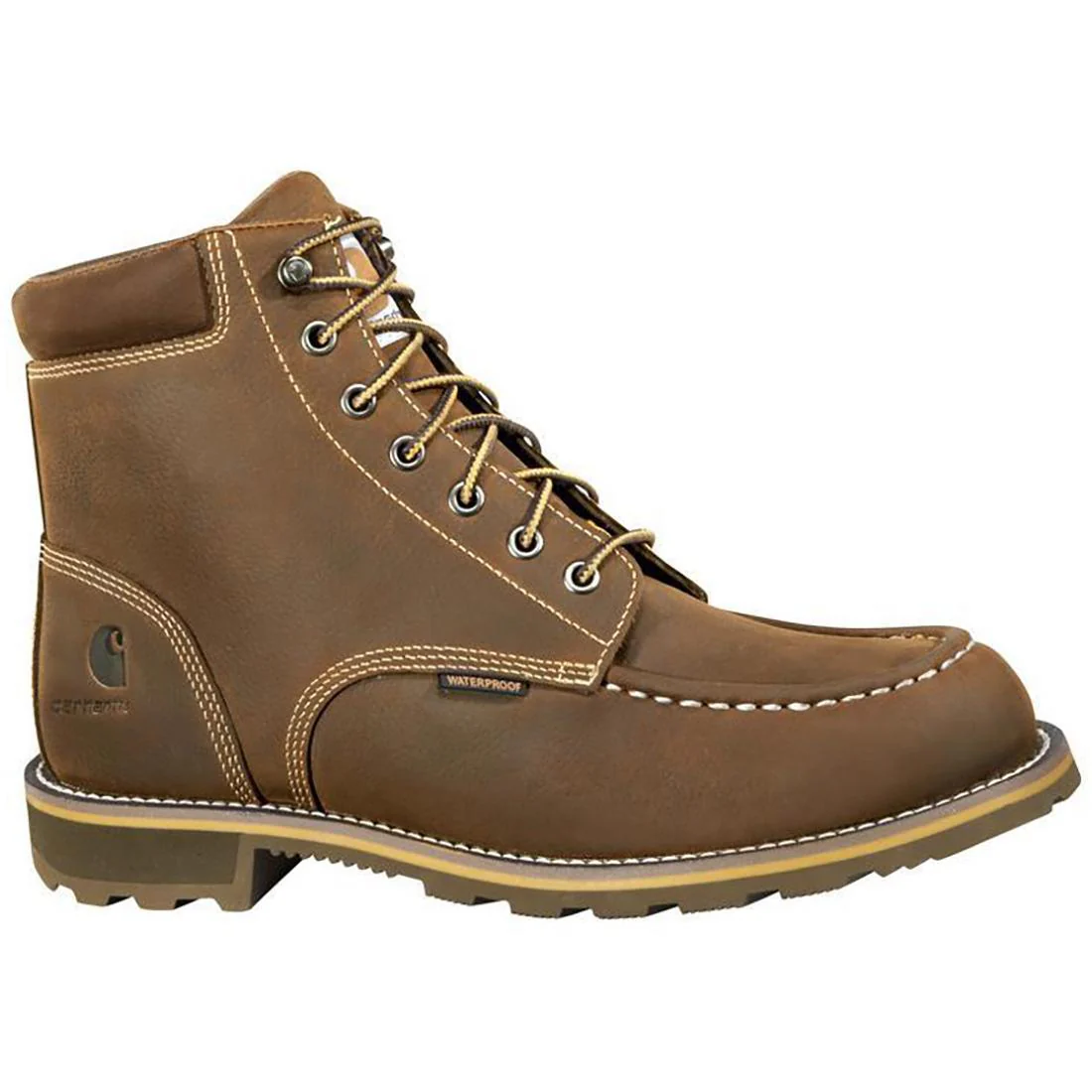 6" Traditional Welt Waterproof Moc Toe Soft Toe Boot Dark Brown