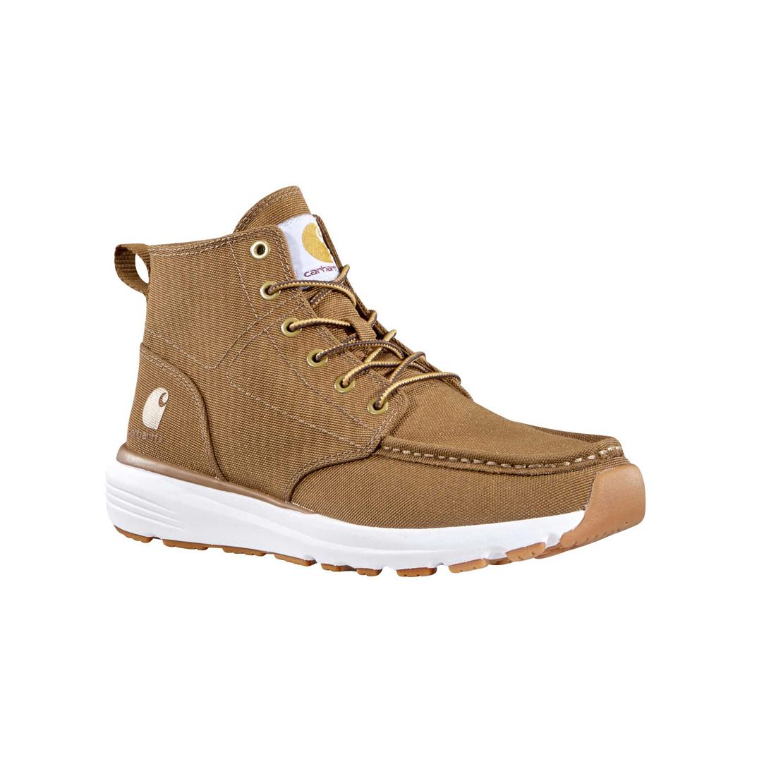 5" Women's Haslett Moc Toe Canvas Soft-Toe Chukka Brown - Image 2