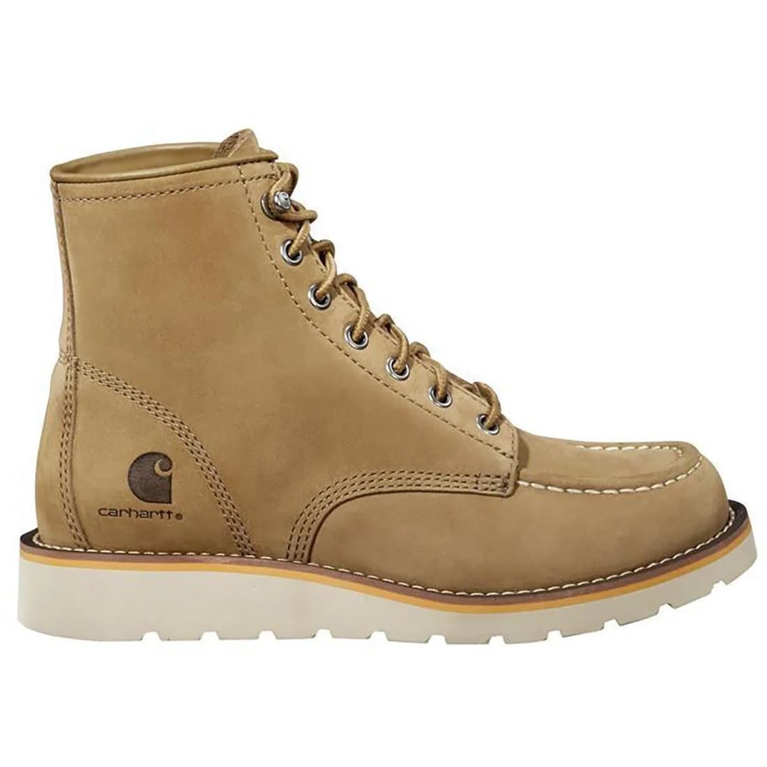6" Women's Moc Toe Wedge Soft Toe Boot Coyote
