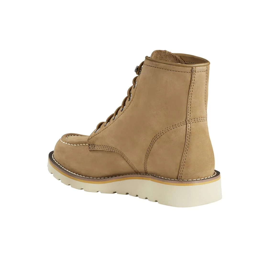 6" Women's Moc Toe Wedge Soft Toe Boot Coyote - Image 7