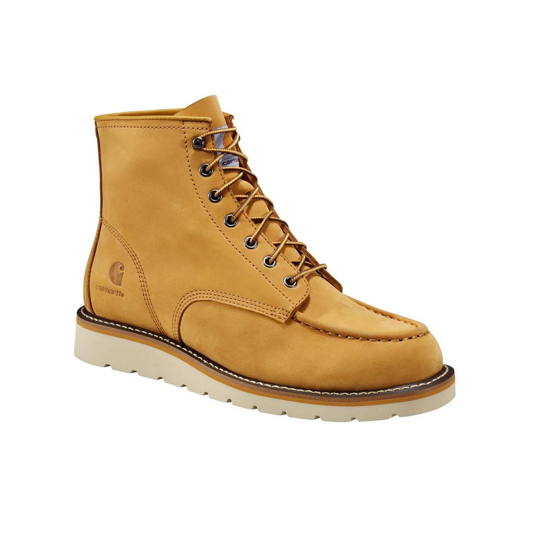 6" Women's Moc Toe Wedge Soft Toe Boot Wheat - Image 2
