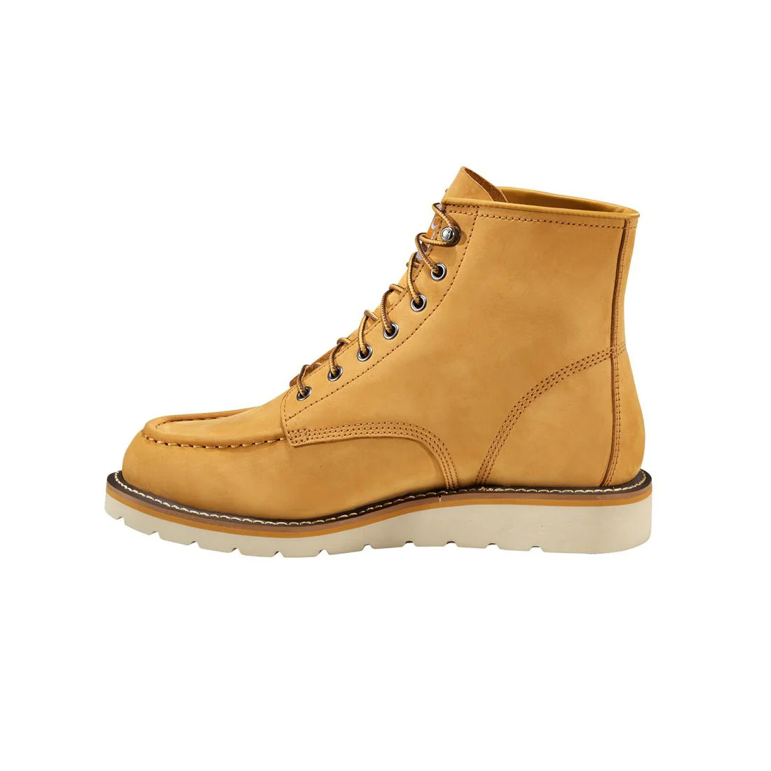 6" Women's Moc Toe Wedge Soft Toe Boot Wheat - Image 6