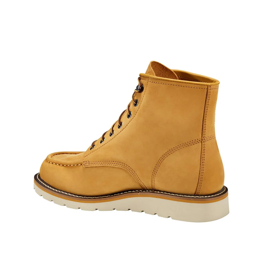 6" Women's Moc Toe Wedge Soft Toe Boot Wheat - Image 7
