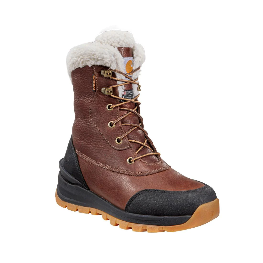 8" Women's Pellston Waterproof Insulated Winter Soft Toe Boot Red Brown - Image 2