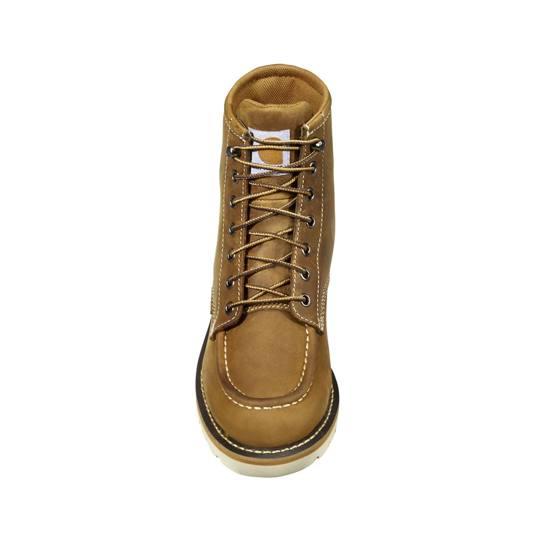 6" Women's Waterproof Moc Wedge Steel Toe Work Boot Light Brown - Image 4