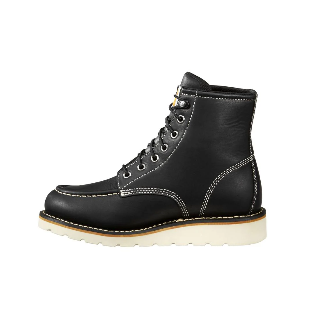 6" Women's Waterproof Moc Toe Wedge Soft Toe Work Boot Black - Image 6