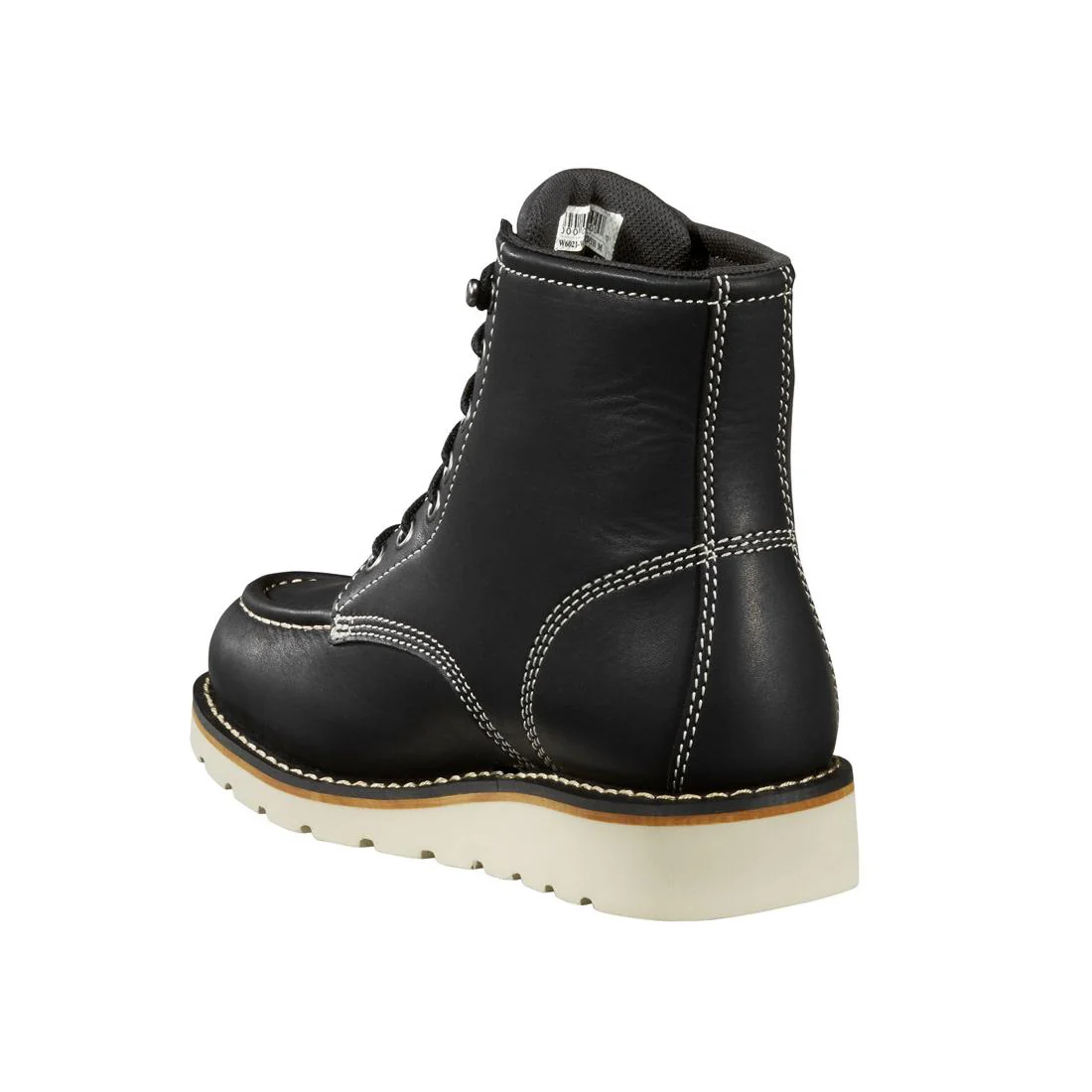 6" Women's Waterproof Moc Toe Wedge Soft Toe Work Boot Black - Image 7