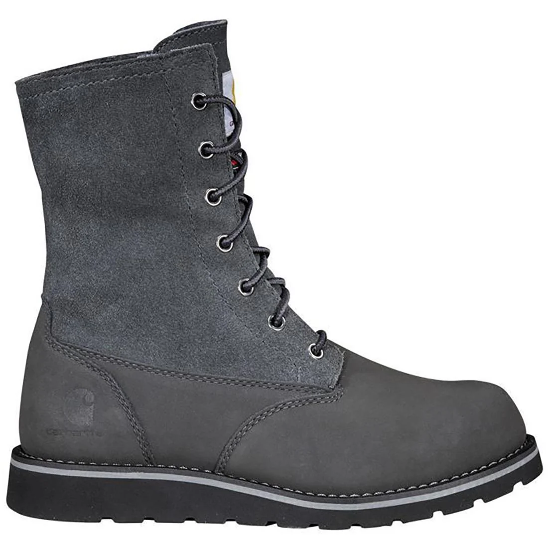 8" Women's Waterproof Sherpa Lined Fold Down Winter Wedge Soft Toe Boot Dark Grey