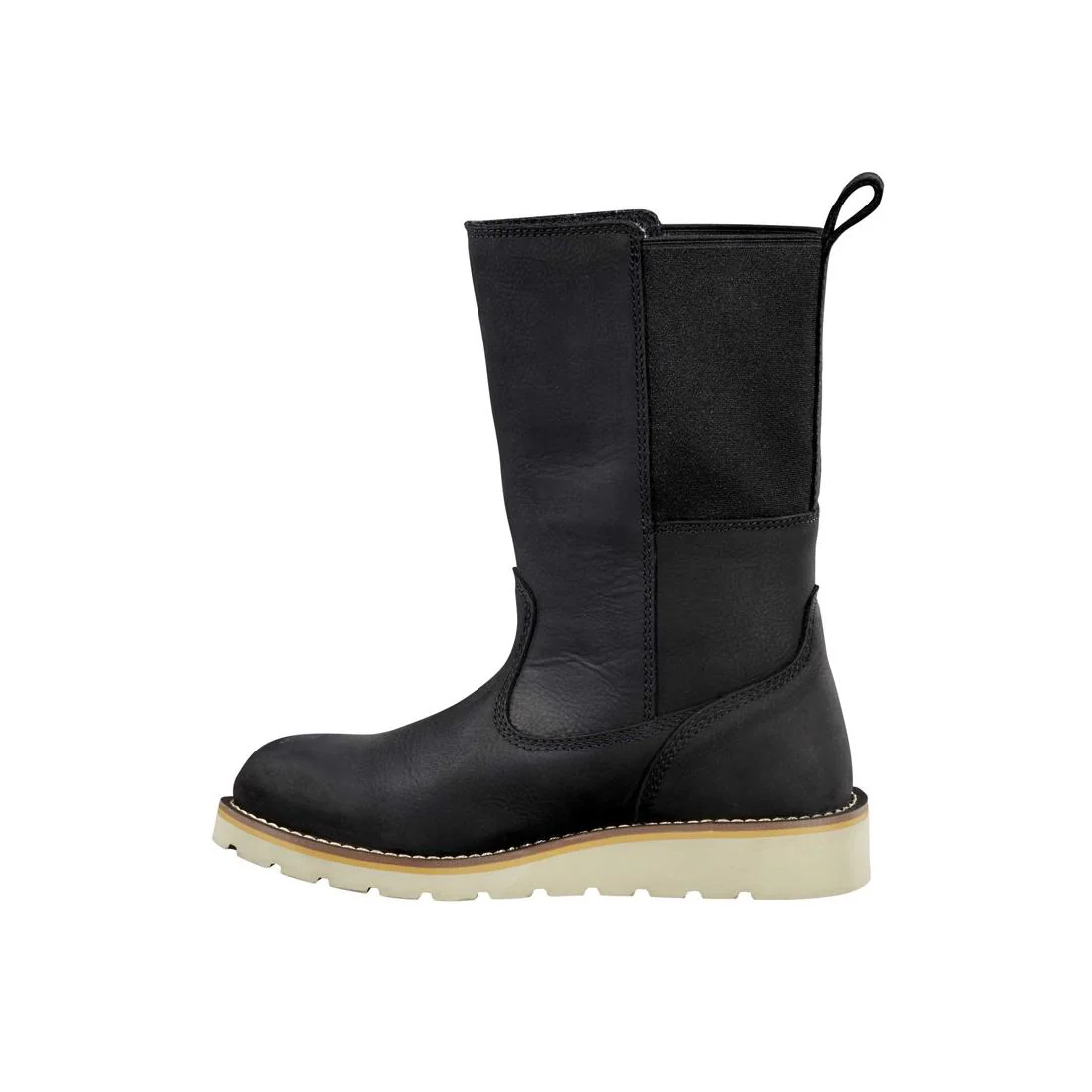 10" Women's Wellington Soft-Toe Waterproof Pull On Wedge Work Boot Black - Image 6