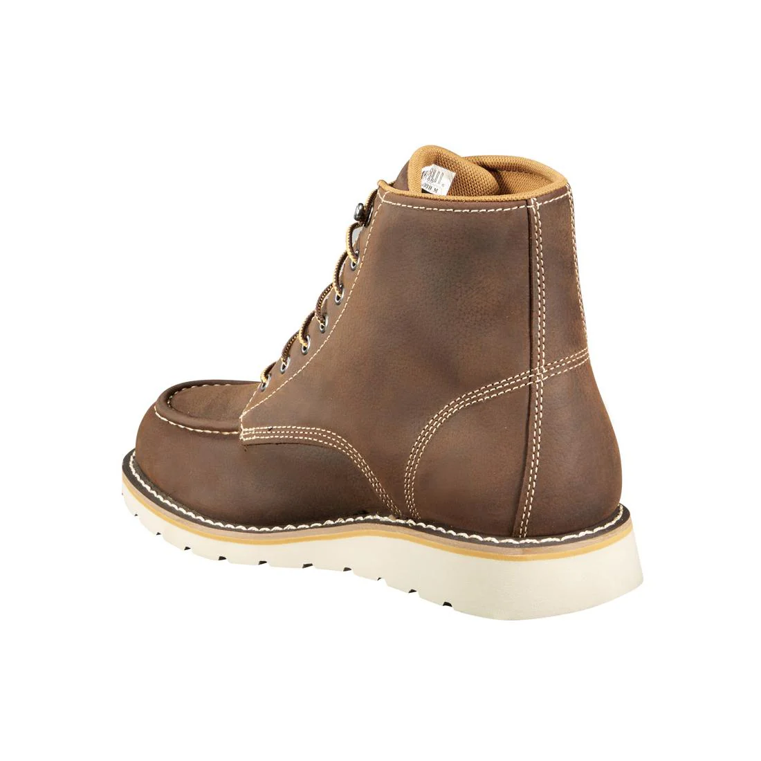 6" Waterproof Moc Toe Wedge Soft Toe Boot Dark Brown - Image 5