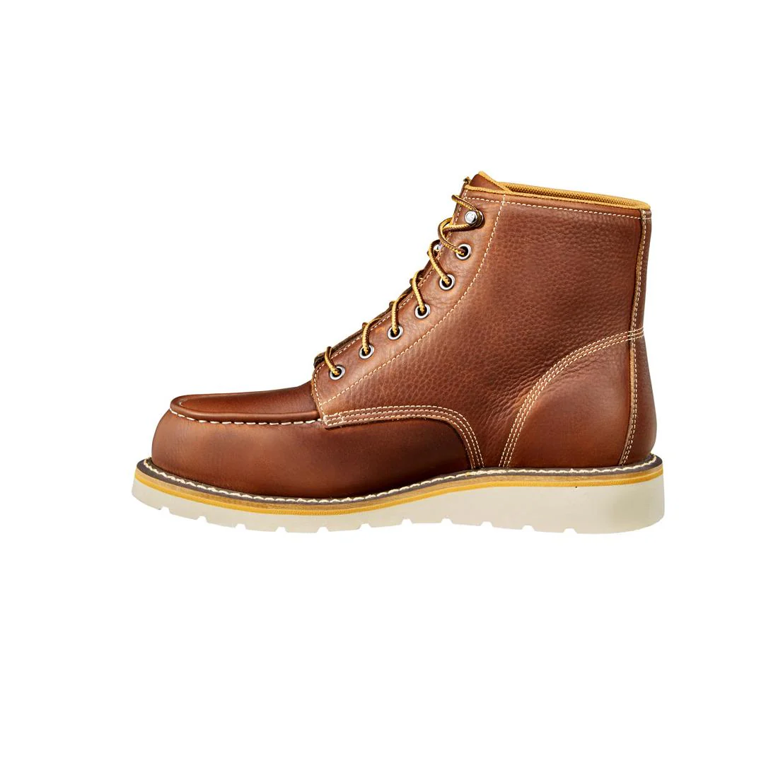 6" Waterproof Moc Toe Wedge Soft Toe Boot Red Brown - Image 5