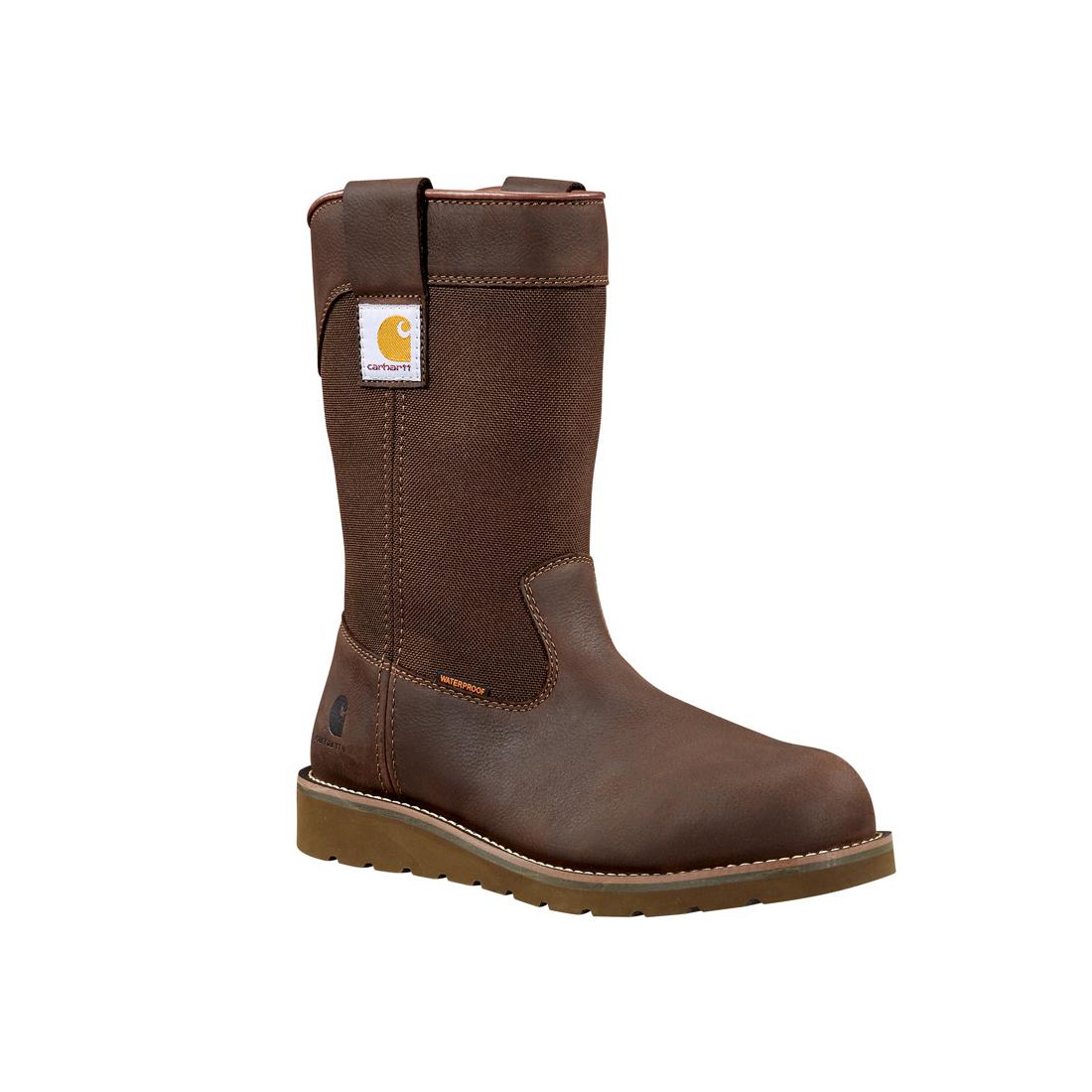 10" Wellington Wedge Steel-Toe Waterproof Work Boot Dark Brown - Image 2