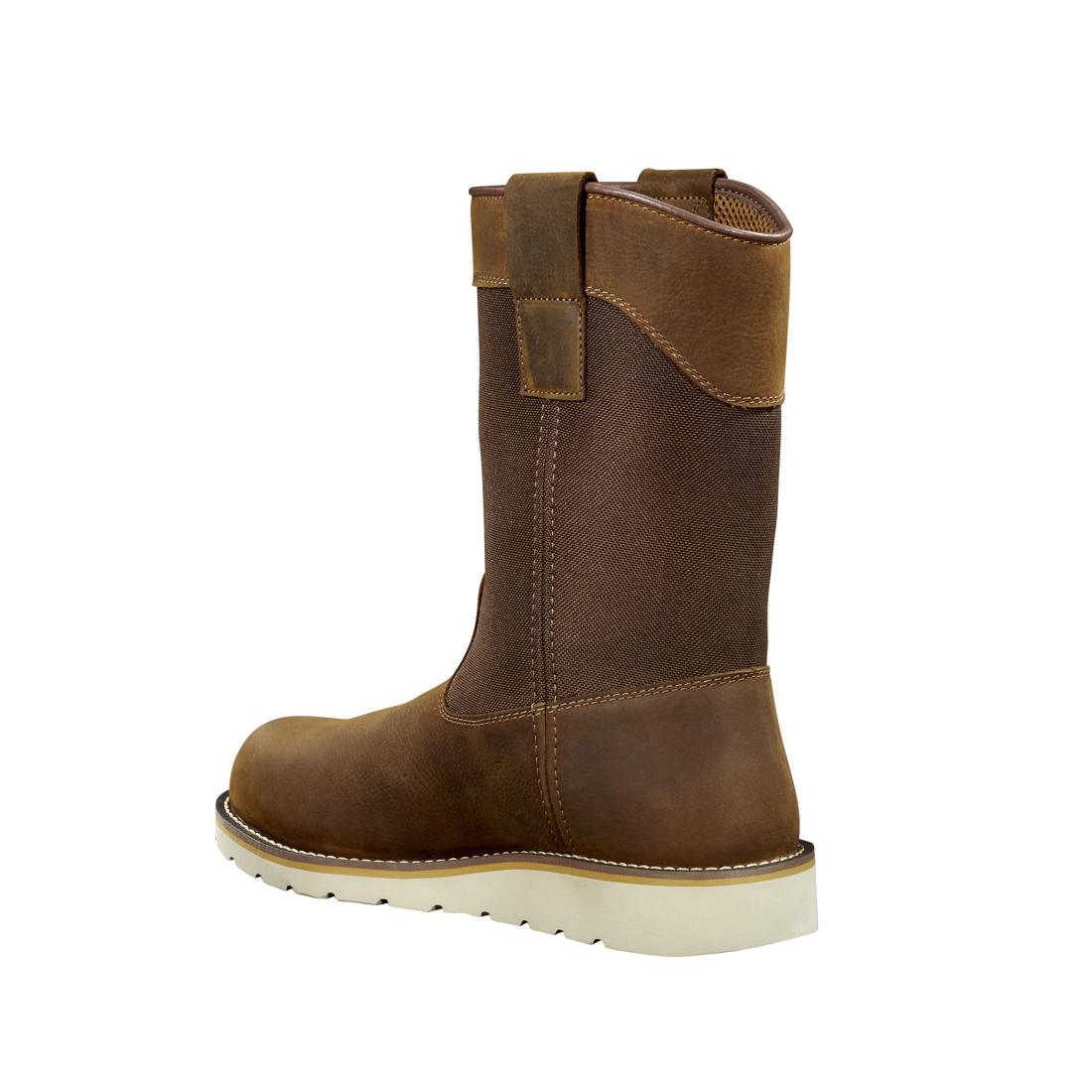 10" Wellington Soft-Toe Waterproof Wedge Pull-On Boot Brown - Image 7