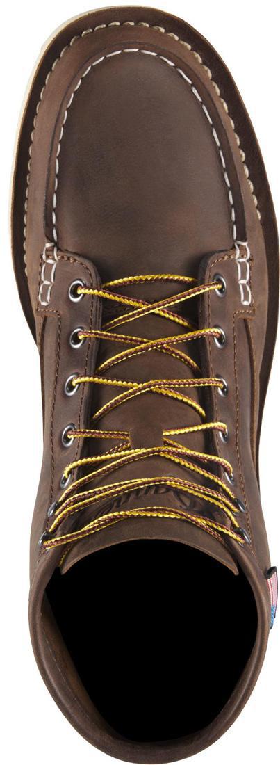 Bull Run Moc Toe 6" Steel Toe Work Boot Brown Heel - Image 4