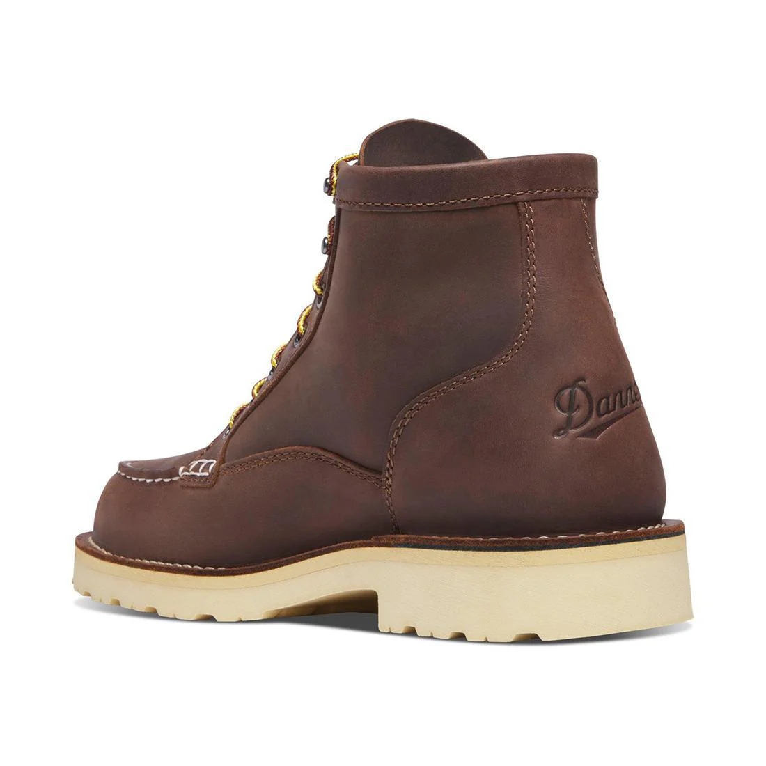 Bull Run Moc Toe 6" Steel Toe Work Boot Brown Heel - Image 5