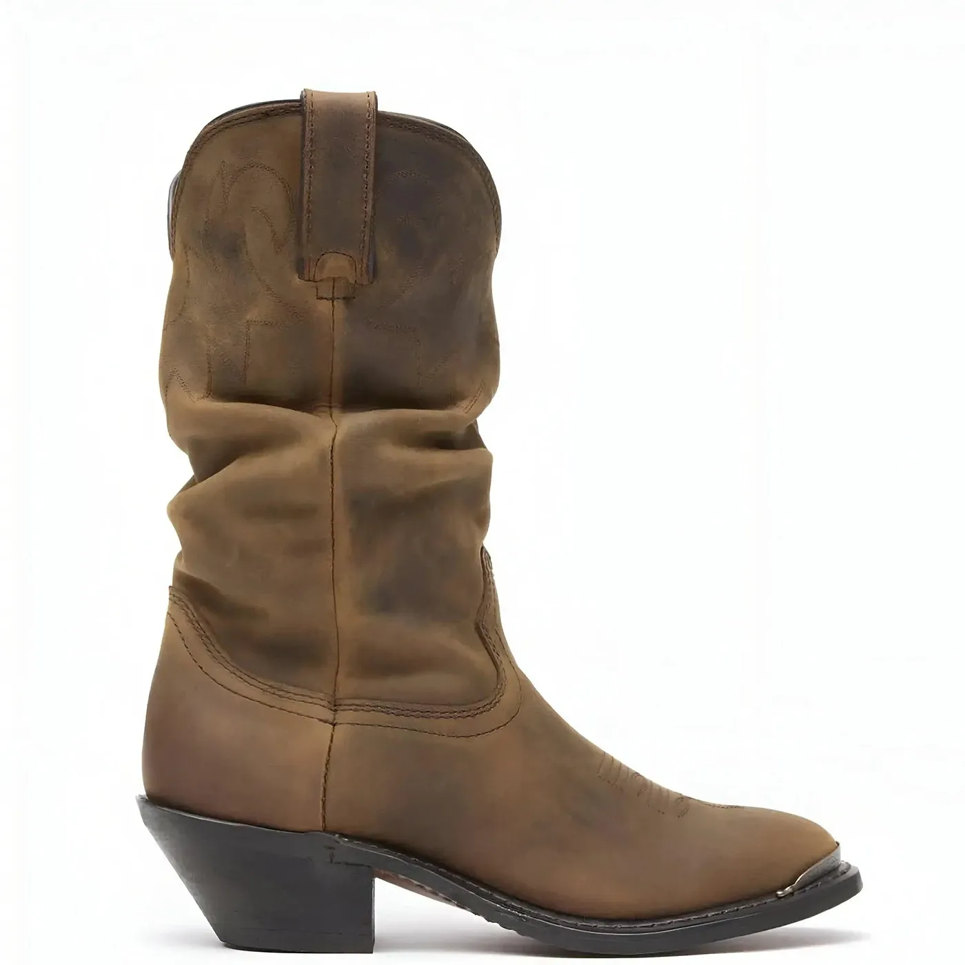 Women’s Durango Distressed Tan Slouch Western Boot - Image 2