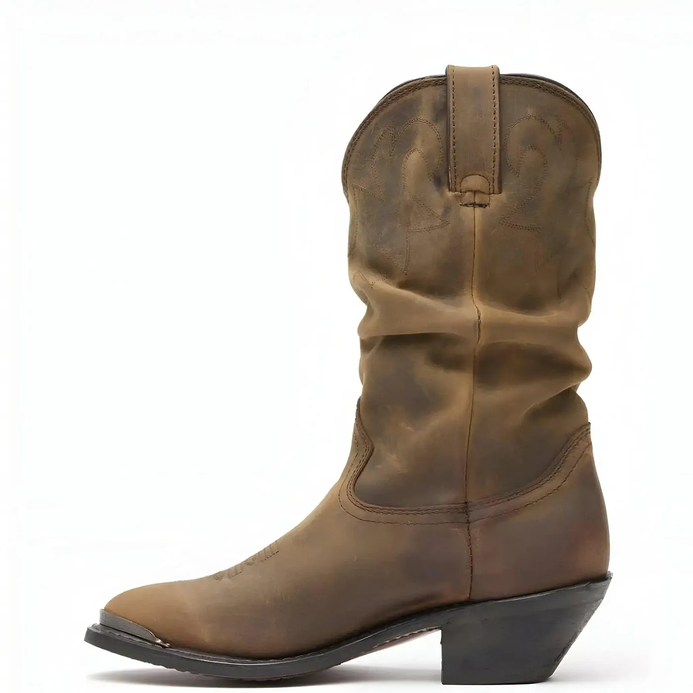 Women’s Durango Distressed Tan Slouch Western Boot - Image 3