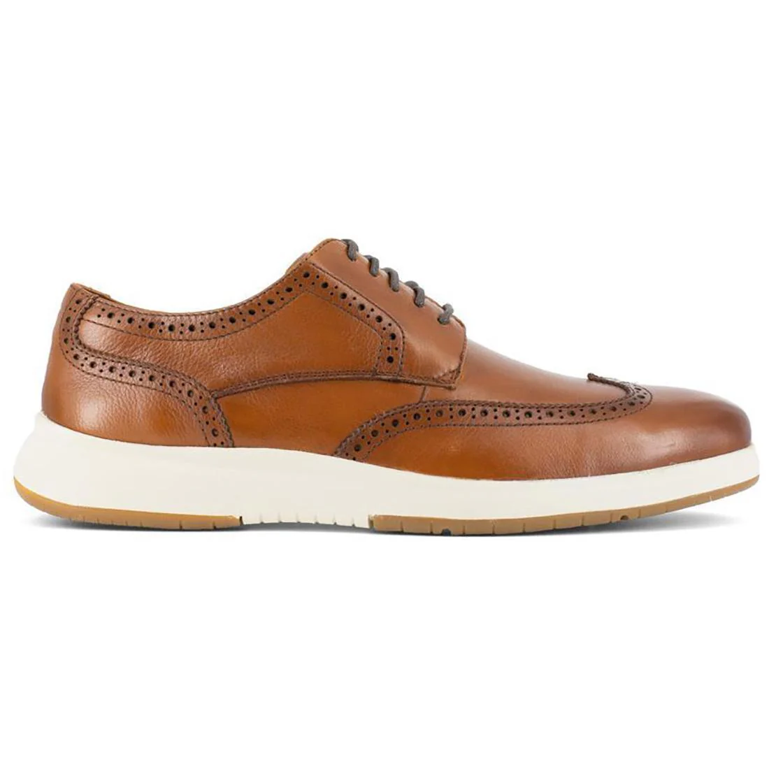 Flair Work Steel-Toe Wingtip Oxford Work Shoe Cognac