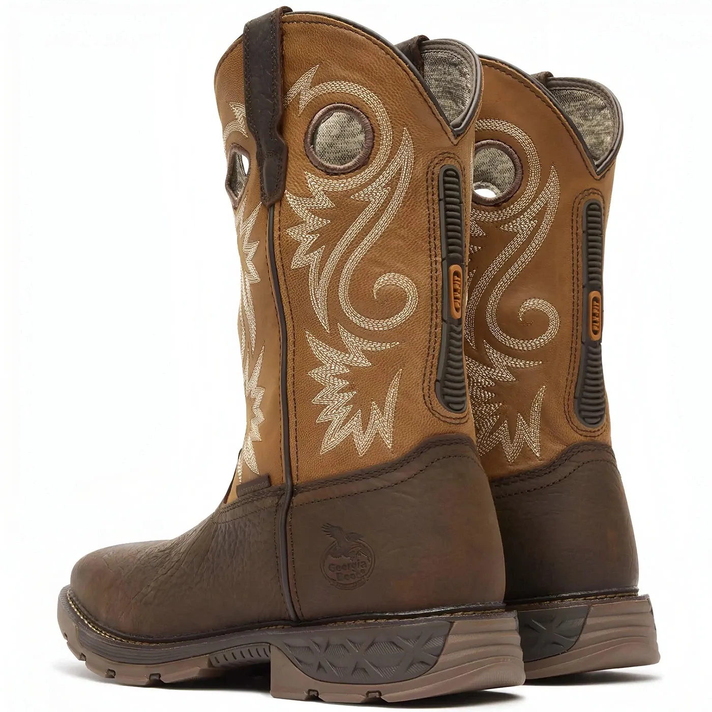 Carbo-Tec FLX 11" Waterproof Pull On Work Boot Brown-Orange - Image 4