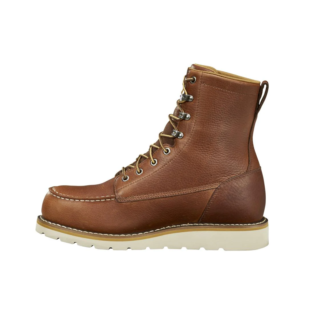 8" Waterproof Moc Wedge Steel Toe Work Boot Red Brown - Image 6
