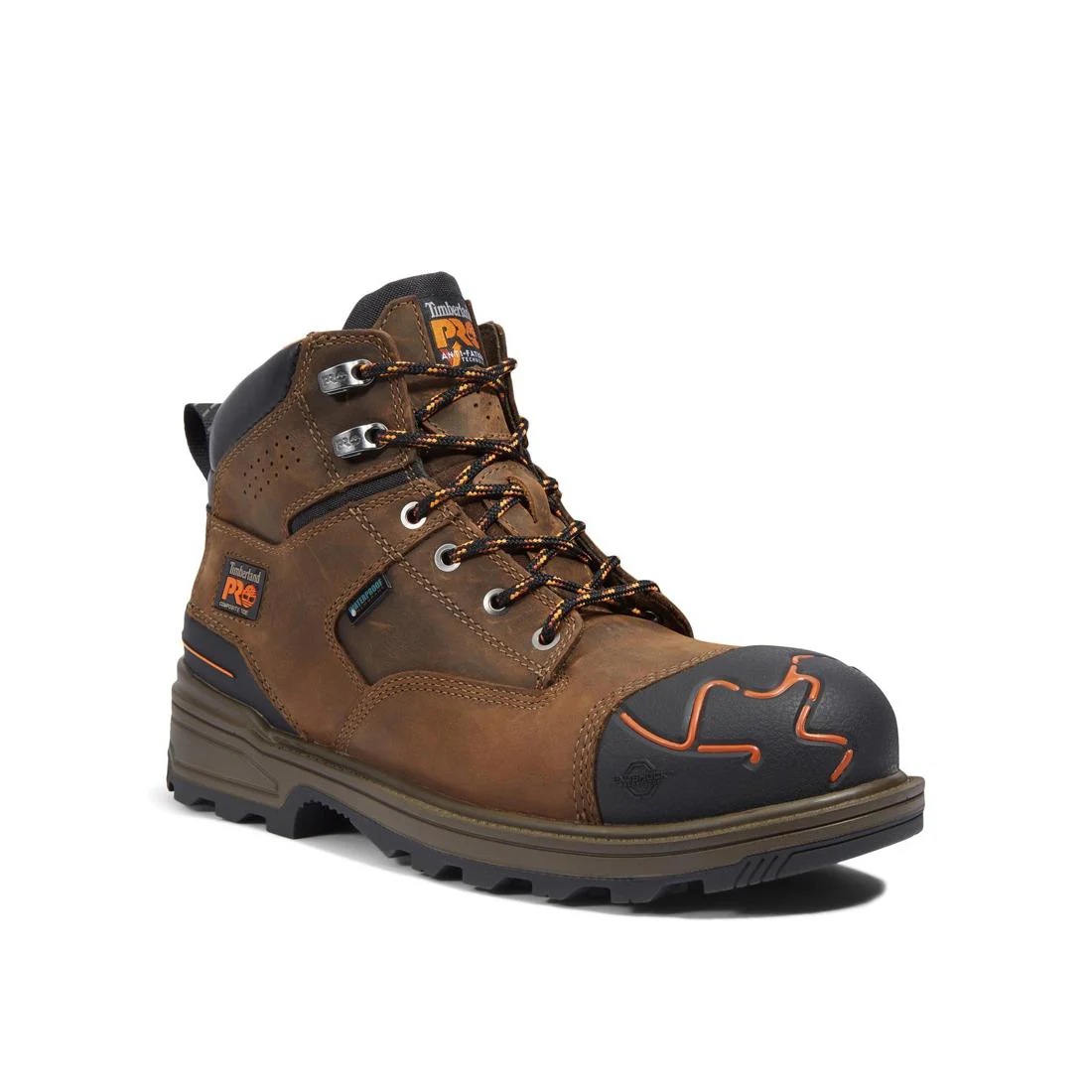 Magnitude 6 Inch Composite-Toe Waterproof Work Boot Orange and Brown - Image 2