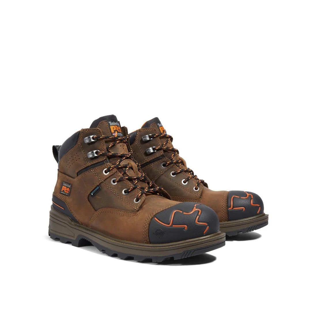 Magnitude 6 Inch Composite-Toe Waterproof Work Boot Orange and Brown - Image 8