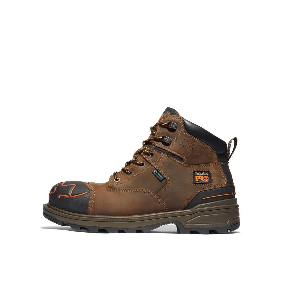 Magnitude 6 Inch Composite-Toe Waterproof Work Boot Orange and Brown - Image 9