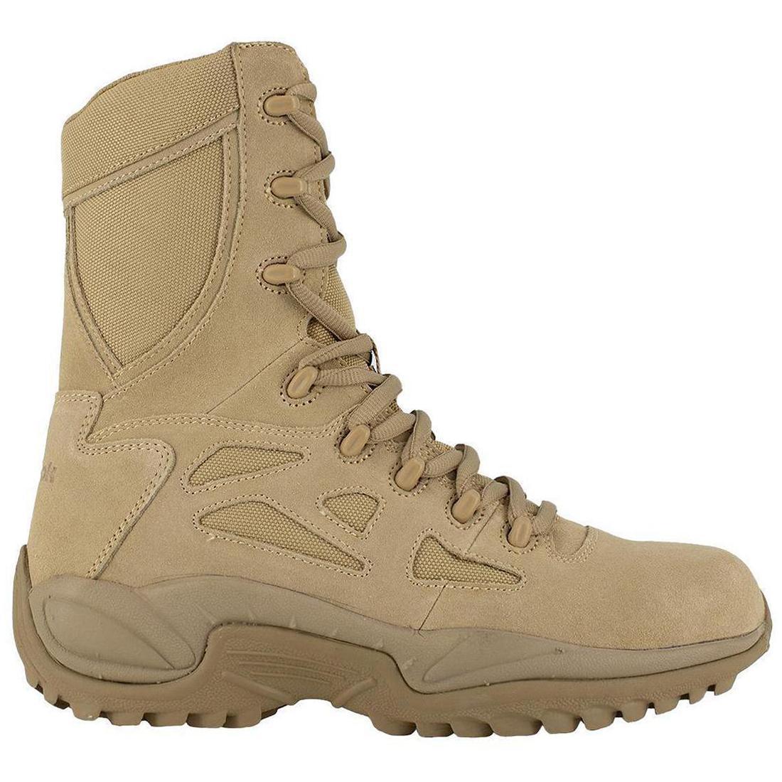 Rapid Response Rb 8 Inch Soft-Toe Side Zip Military Boot Desert Tan