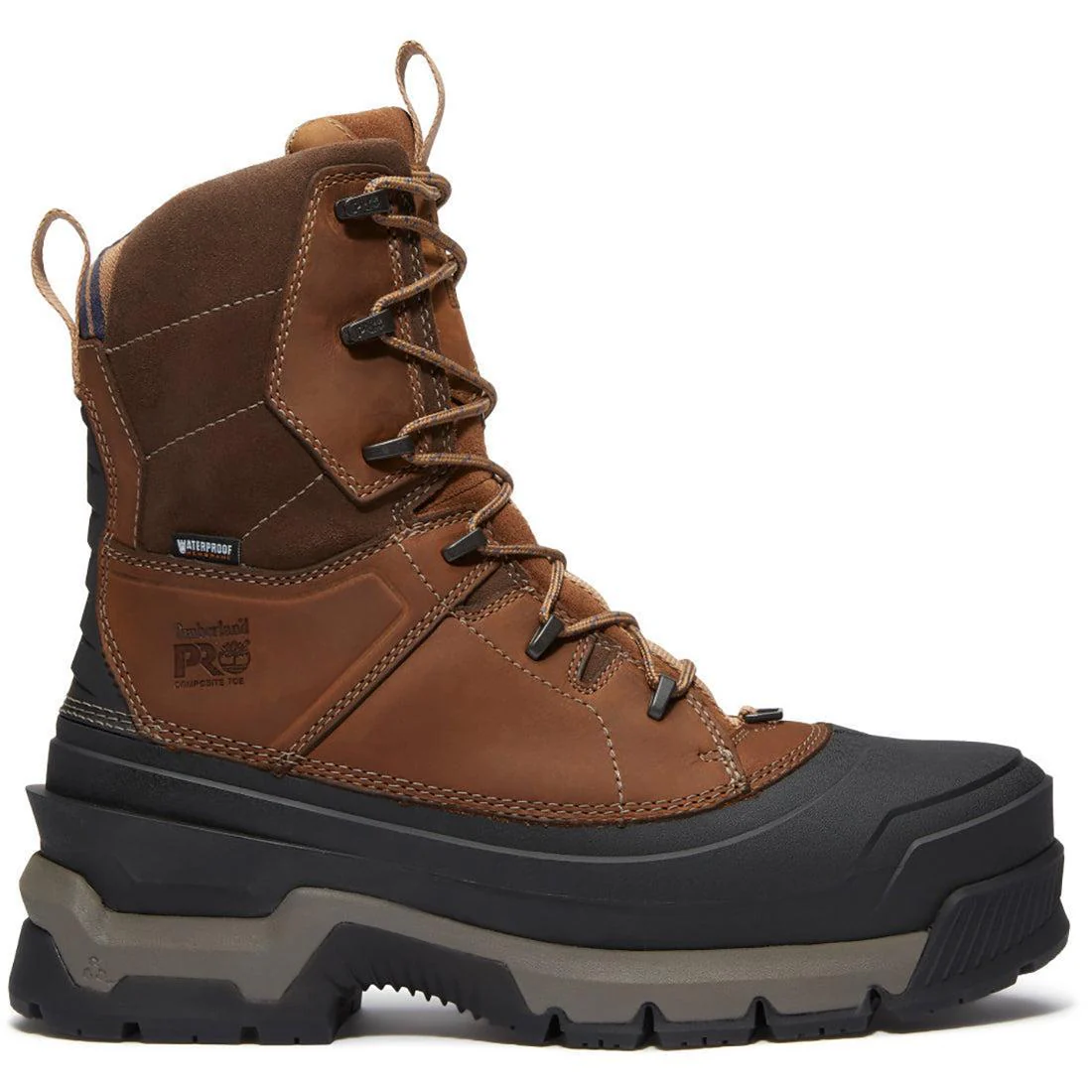 Siberian 8 Inch Composite Toe Waterproof PR Work Boots Brown and Black