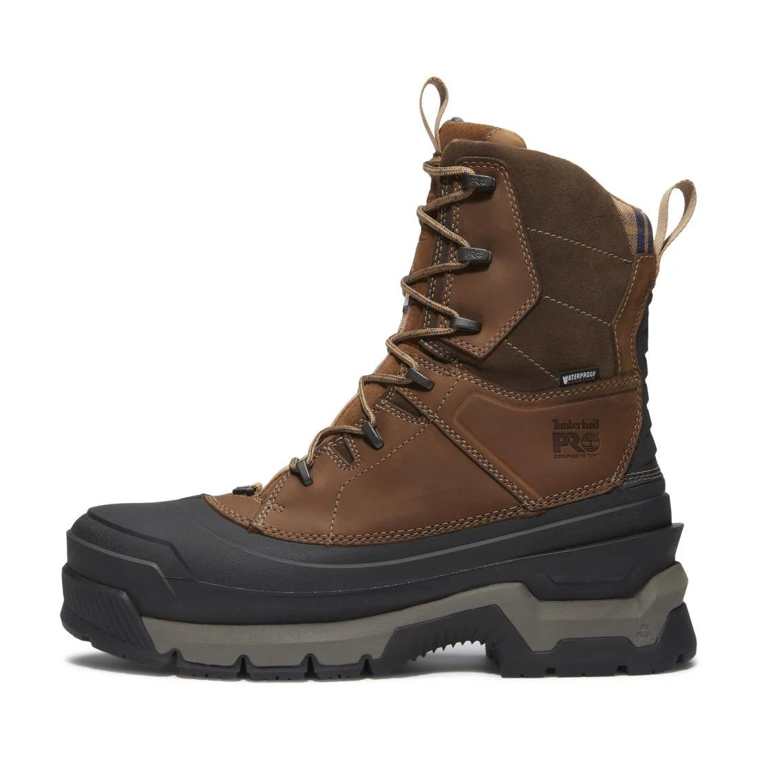 Siberian 8 Inch Composite Toe Waterproof PR Work Boots Brown and Black - Image 7
