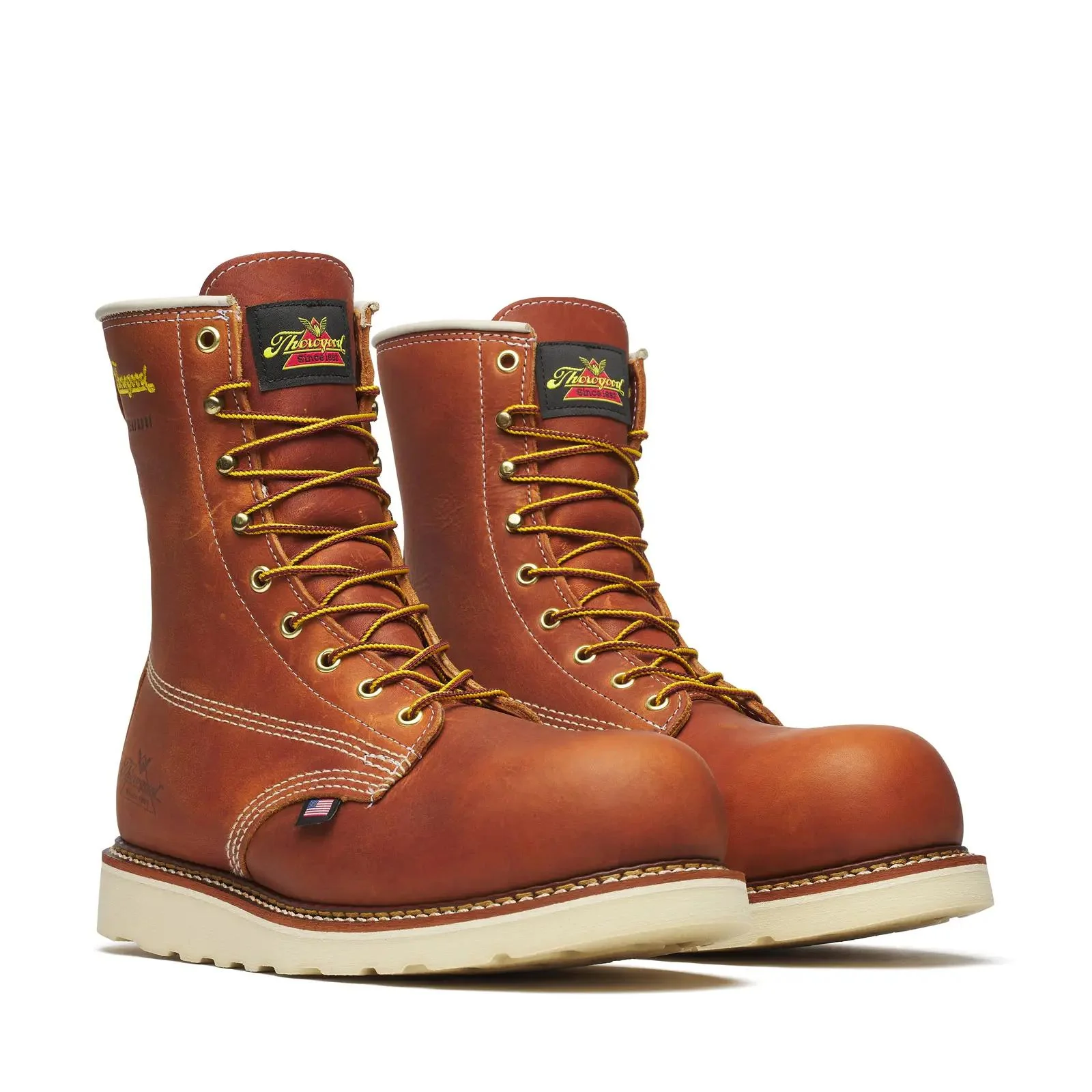 American Heritage Waterproof 8" Composite Toe Plain Toe Boot Maxwear Wedge Tobacco - Image 2